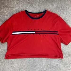 Tommy Hilfiger Red Crop Top size L Good Condition